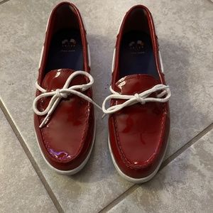 Cole Haan Women’s Red Boat Shoes - Size 9B - Patent Leather